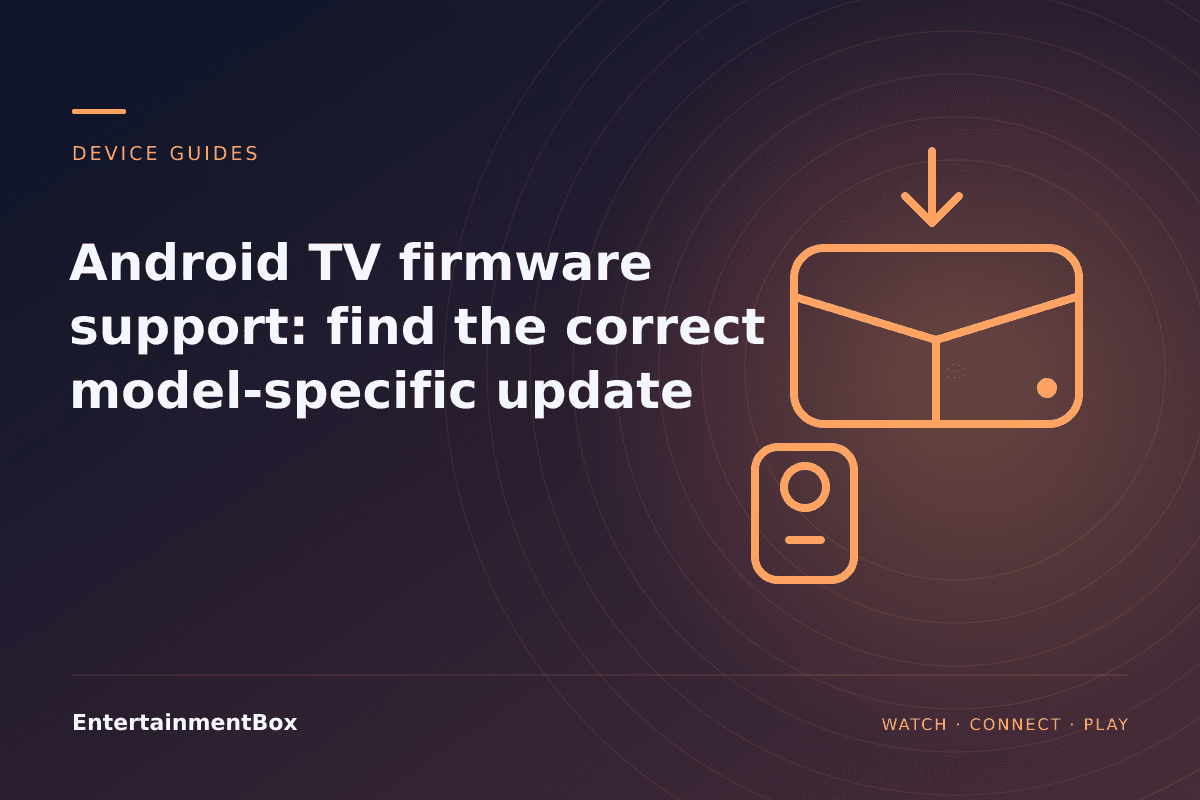 EntertainmentBox editorial cover: Android TV firmware support: find the correct model-specific update